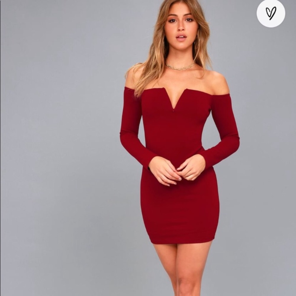 Lulu's Red Off-Shoulder Mini Dress